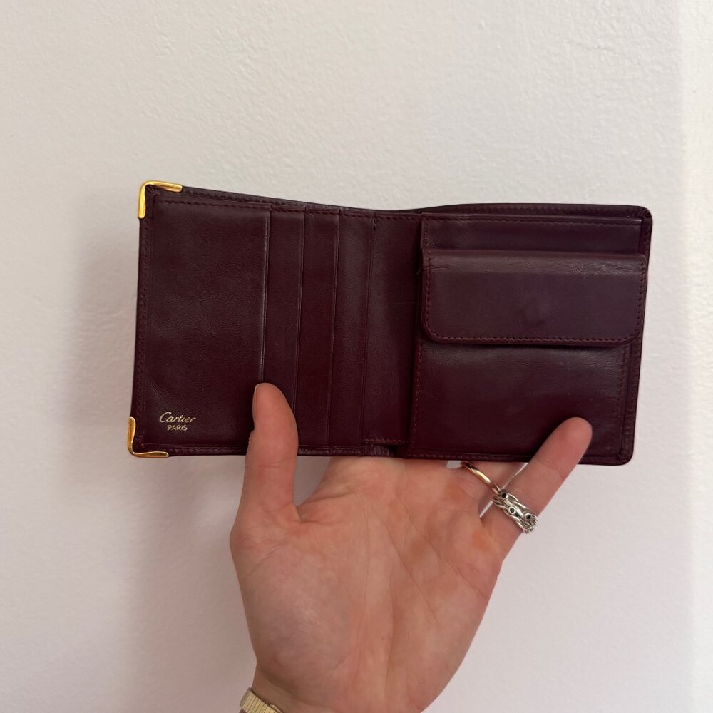 VINTAGE CARTIER burgundy leather wallet